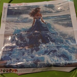 Ocean-Themed Lady Diamond Painting Kit 40x40